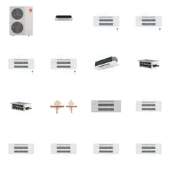 MITSUBISHI ELECTRIC Mitsubishi Multi-Zone 60000 BTU R-454B 20 SEER2 6-Zone 1-Way Ceiling Cassette Mini Split Heat Pump System - 6K+9K+9K+9K+9K+12K