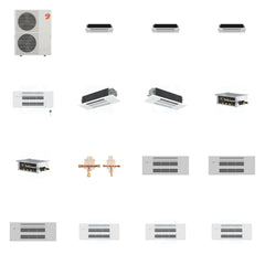 MITSUBISHI ELECTRIC Mitsubishi Multi-Zone 60000 BTU R-454B 20 SEER2 6-Zone 1-Way Ceiling Cassette Mini Split Heat Pump System - 6K+6K+6K+9K+12K+18K