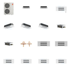 MITSUBISHI ELECTRIC Mitsubishi Multi-Zone 60000 BTU R-454B 20 SEER2 6-Zone 1-Way Ceiling Cassette Mini Split Heat Pump System - 6K+6K+9K+12K+18K+18K