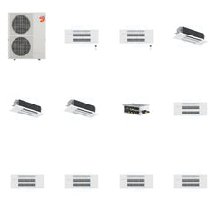 MITSUBISHI ELECTRIC Mitsubishi Multi-Zone 60000 BTU R-454B 20 SEER2 5-Zone 1-Way Ceiling Cassette Mini Split Heat Pump System - 9K+9K+18K+18K+18K