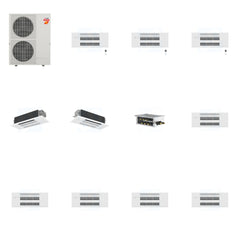 MITSUBISHI ELECTRIC Mitsubishi Multi-Zone 60000 BTU R-454B 20 SEER2 5-Zone 1-Way Ceiling Cassette Mini Split Heat Pump System - 9K+9K+9K+12K+18K