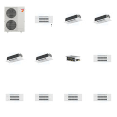 MITSUBISHI ELECTRIC Mitsubishi Multi-Zone 60000 BTU R-454B 20 SEER2 5-Zone 1-Way Ceiling Cassette Mini Split Heat Pump System - 9K+12K+12K+12K+12K