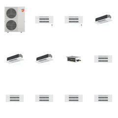 MITSUBISHI ELECTRIC Mitsubishi Multi-Zone 60000 BTU R-454B 20 SEER2 5-Zone 1-Way Ceiling Cassette Mini Split Heat Pump System - 9K+9K+12K+12K+12K
