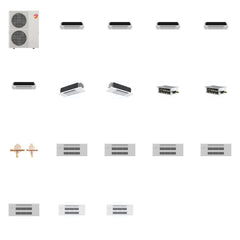 MITSUBISHI ELECTRIC Mitsubishi Multi-Zone 60000 BTU R-454B 20 SEER2 7-Zone 1-Way Ceiling Cassette Mini Split Heat Pump System - 6K+6K+6K+6K+6K+12K+18K
