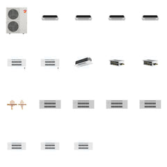MITSUBISHI ELECTRIC Mitsubishi Multi-Zone 60000 BTU R-454B 20 SEER2 7-Zone 1-Way Ceiling Cassette Mini Split Heat Pump System - 6K+6K+6K+6K+9K+9K+12K