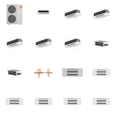 MITSUBISHI ELECTRIC Mitsubishi Multi-Zone 60000 BTU R-454B 20 SEER2 6-Zone 1-Way Ceiling Cassette Mini Split Heat Pump System - 6K+12K+12K+12K+12K+12K