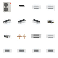 MITSUBISHI ELECTRIC Mitsubishi Multi-Zone 60000 BTU R-454B 20 SEER2 6-Zone 1-Way Ceiling Cassette Mini Split Heat Pump System - 6K+9K+9K+12K+12K+18K