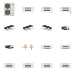 MITSUBISHI ELECTRIC Mitsubishi Multi-Zone 60000 BTU R-454B 20 SEER2 6-Zone 1-Way Ceiling Cassette Mini Split Heat Pump System - 9K+9K+9K+12K+12K+18K