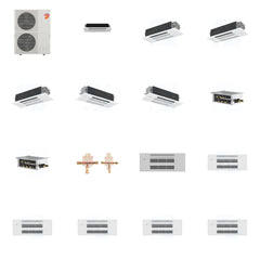 MITSUBISHI ELECTRIC Mitsubishi Multi-Zone 60000 BTU R-454B 20 SEER2 6-Zone 1-Way Ceiling Cassette Mini Split Heat Pump System - 6K+12K+12K+12K+18K+18K