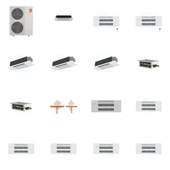 MITSUBISHI ELECTRIC Mitsubishi Multi-Zone 60000 BTU R-454B 20 SEER2 6-Zone 1-Way Ceiling Cassette Mini Split Heat Pump System - 6K+9K+9K+12K+12K+12K