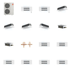 MITSUBISHI ELECTRIC Mitsubishi Multi-Zone 60000 BTU R-454B 20 SEER2 6-Zone 1-Way Ceiling Cassette Mini Split Heat Pump System - 9K+9K+12K+12K+12K+18K