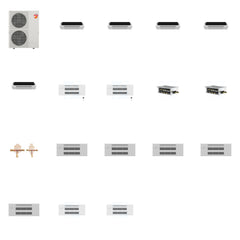 MITSUBISHI ELECTRIC Mitsubishi Multi-Zone 60000 BTU R-454B 20 SEER2 7-Zone 1-Way Ceiling Cassette Mini Split Heat Pump System - 6K+6K+6K+6K+6K+9K+9K