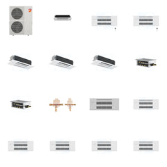 MITSUBISHI ELECTRIC Mitsubishi Multi-Zone 60000 BTU R-454B 20 SEER2 6-Zone 1-Way Ceiling Cassette Mini Split Heat Pump System - 6K+9K+9K+18K+18K+18K