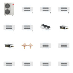 MITSUBISHI ELECTRIC Mitsubishi Multi-Zone 60000 BTU R-454B 20 SEER2 6-Zone 1-Way Ceiling Cassette Mini Split Heat Pump System - 9K+9K+9K+9K+9K+18K