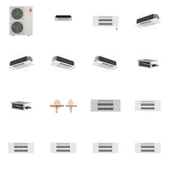 MITSUBISHI ELECTRIC Mitsubishi Multi-Zone 60000 BTU R-454B 20 SEER2 6-Zone 1-Way Ceiling Cassette Mini Split Heat Pump System - 6K+9K+12K+12K+18K+18K