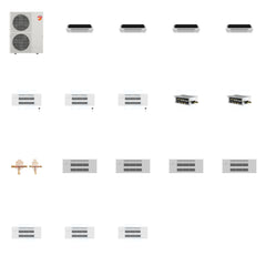 MITSUBISHI ELECTRIC Mitsubishi Multi-Zone 60000 BTU R-454B 20 SEER2 7-Zone 1-Way Ceiling Cassette Mini Split Heat Pump System - 6K+6K+6K+6K+9K+9K+9K