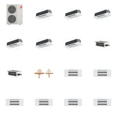 MITSUBISHI ELECTRIC Mitsubishi Multi-Zone 60000 BTU R-454B 20 SEER2 6-Zone 1-Way Ceiling Cassette Mini Split Heat Pump System - 12K+12K+12K+12K+12K+12K