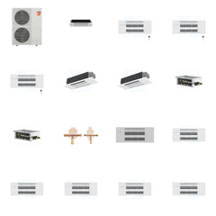 MITSUBISHI ELECTRIC Mitsubishi Multi-Zone 60000 BTU R-454B 20 SEER2 6-Zone 1-Way Ceiling Cassette Mini Split Heat Pump System - 6K+9K+9K+9K+12K+12K