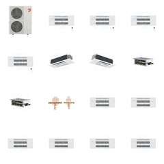 MITSUBISHI ELECTRIC Mitsubishi Multi-Zone 60000 BTU R-454B 20 SEER2 6-Zone 1-Way Ceiling Cassette Mini Split Heat Pump System - 9K+9K+9K+9K+12K+18K