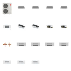 MITSUBISHI ELECTRIC Mitsubishi Multi-Zone 60000 BTU R-454B 20 SEER2 7-Zone 1-Way Ceiling Cassette Mini Split Heat Pump System - 6K+6K+6K+6K+9K+18K+18K
