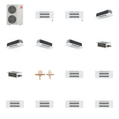 MITSUBISHI ELECTRIC Mitsubishi Multi-Zone 60000 BTU R-454B 20 SEER2 6-Zone 1-Way Ceiling Cassette Mini Split Heat Pump System - 9K+9K+12K+12K+18K+18K