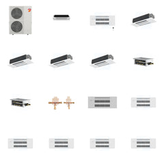 MITSUBISHI ELECTRIC Mitsubishi Multi-Zone 60000 BTU R-454B 20 SEER2 6-Zone 1-Way Ceiling Cassette Mini Split Heat Pump System - 6K+9K+12K+12K+12K+12K