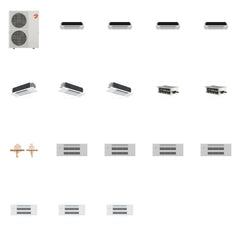 MITSUBISHI ELECTRIC Mitsubishi Multi-Zone 60000 BTU R-454B 20 SEER2 7-Zone 1-Way Ceiling Cassette Mini Split Heat Pump System - 6K+6K+6K+6K+12K+18K+18K