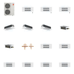 MITSUBISHI ELECTRIC Mitsubishi Multi-Zone 60000 BTU R-454B 20 SEER2 6-Zone 1-Way Ceiling Cassette Mini Split Heat Pump System - 9K+9K+9K+12K+18K+18K