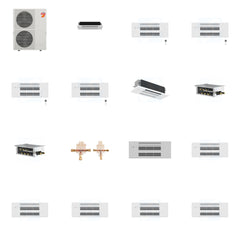 MITSUBISHI ELECTRIC Mitsubishi Multi-Zone 60000 BTU R-454B 20 SEER2 6-Zone 1-Way Ceiling Cassette Mini Split Heat Pump System - 6K+9K+9K+9K+9K+18K