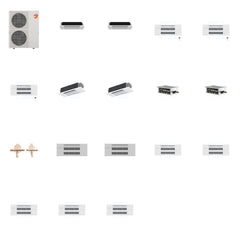 MITSUBISHI ELECTRIC Mitsubishi Multi-Zone 60000 BTU R-454B 20 SEER2 7-Zone 1-Way Ceiling Cassette Mini Split Heat Pump System - 6K+6K+9K+9K+9K+12K+12K