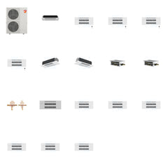 MITSUBISHI ELECTRIC Mitsubishi Multi-Zone 60000 BTU R-454B 20 SEER2 7-Zone 1-Way Ceiling Cassette Mini Split Heat Pump System - 6K+9K+9K+9K+9K+12K+18K