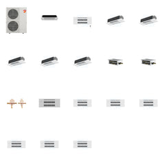 MITSUBISHI ELECTRIC Mitsubishi Multi-Zone 60000 BTU R-454B 20 SEER2 7-Zone 1-Way Ceiling Cassette Mini Split Heat Pump System - 6K+9K+12K+12K+12K+12K+12K