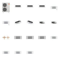 MITSUBISHI ELECTRIC Mitsubishi Multi-Zone 60000 BTU R-454B 20 SEER2 7-Zone 1-Way Ceiling Cassette Mini Split Heat Pump System - 6K+6K+6K+9K+9K+12K+18K
