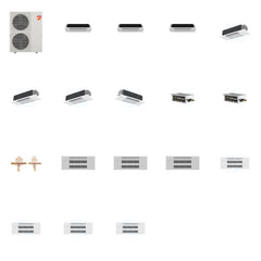 MITSUBISHI ELECTRIC Mitsubishi Multi-Zone 60000 BTU R-454B 20 SEER2 7-Zone 1-Way Ceiling Cassette Mini Split Heat Pump System - 6K+6K+6K+12K+12K+12K+18K