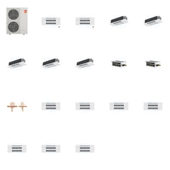 MITSUBISHI ELECTRIC Mitsubishi Multi-Zone 60000 BTU R-454B 20 SEER2 7-Zone 1-Way Ceiling Cassette Mini Split Heat Pump System - 9K+9K+12K+12K+12K+12K+12K