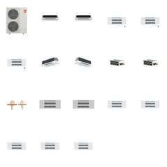 MITSUBISHI ELECTRIC Mitsubishi Multi-Zone 60000 BTU R-454B 20 SEER2 7-Zone 1-Way Ceiling Cassette Mini Split Heat Pump System - 6K+6K+9K+9K+9K+12K+18K