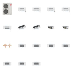 MITSUBISHI ELECTRIC Mitsubishi Multi-Zone 60000 BTU R-454B 20 SEER2 7-Zone 1-Way Ceiling Cassette Mini Split Heat Pump System - 9K+9K+9K+9K+9K+12K+12K