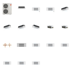 MITSUBISHI ELECTRIC Mitsubishi Multi-Zone 60000 BTU R-454B 20 SEER2 7-Zone 1-Way Ceiling Cassette Mini Split Heat Pump System - 6K+9K+9K+12K+12K+12K+18K