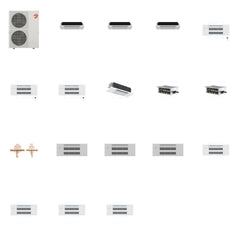MITSUBISHI ELECTRIC Mitsubishi Multi-Zone 60000 BTU R-454B 20 SEER2 7-Zone 1-Way Ceiling Cassette Mini Split Heat Pump System - 6K+6K+6K+9K+9K+9K+18K