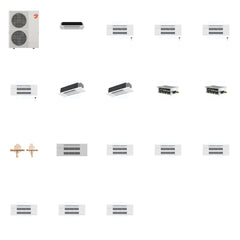 MITSUBISHI ELECTRIC Mitsubishi Multi-Zone 60000 BTU R-454B 20 SEER2 7-Zone 1-Way Ceiling Cassette Mini Split Heat Pump System - 6K+9K+9K+9K+9K+12K+12K