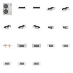 MITSUBISHI ELECTRIC Mitsubishi Multi-Zone 60000 BTU R-454B 20 SEER2 7-Zone 1-Way Ceiling Cassette Mini Split Heat Pump System - 6K+6K+12K+12K+12K+12K+18K
