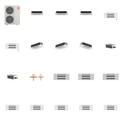 MITSUBISHI ELECTRIC Mitsubishi Multi-Zone 60000 BTU R-454B 20 SEER2 8-Zone 1-Way Ceiling Cassette Mini Split Heat Pump System - 6K+6K+6K+9K+9K+12K+12K+18K