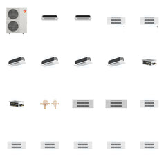 MITSUBISHI ELECTRIC Mitsubishi Multi-Zone 60000 BTU R-454B 20 SEER2 8-Zone 1-Way Ceiling Cassette Mini Split Heat Pump System - 6K+6K+9K+9K+12K+12K+12K+12K