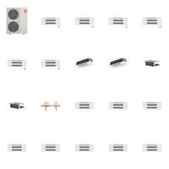MITSUBISHI ELECTRIC Mitsubishi Multi-Zone 60000 BTU R-454B 20 SEER2 8-Zone 1-Way Ceiling Cassette Mini Split Heat Pump System - 9K+9K+9K+9K+9K+9K+12K+12K