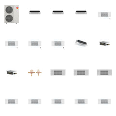 MITSUBISHI ELECTRIC Mitsubishi Multi-Zone 60000 BTU R-454B 20 SEER2 8-Zone 1-Way Ceiling Cassette Mini Split Heat Pump System - 6K+6K+6K+9K+9K+9K+9K+18K