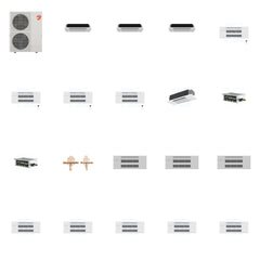 MITSUBISHI ELECTRIC Mitsubishi Multi-Zone 60000 BTU R-454B 20 SEER2 8-Zone 1-Way Ceiling Cassette Mini Split Heat Pump System - 6K+6K+6K+9K+9K+9K+9K+12K