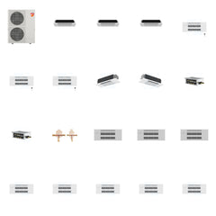 MITSUBISHI ELECTRIC Mitsubishi Multi-Zone 60000 BTU R-454B 20 SEER2 8-Zone 1-Way Ceiling Cassette Mini Split Heat Pump System - 6K+6K+6K+9K+9K+9K+12K+18K