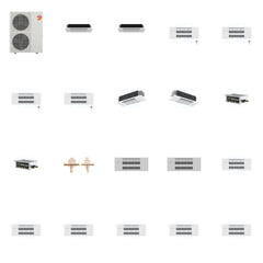 MITSUBISHI ELECTRIC Mitsubishi Multi-Zone 60000 BTU R-454B 20 SEER2 8-Zone 1-Way Ceiling Cassette Mini Split Heat Pump System - 6K+6K+9K+9K+9K+9K+12K+18K