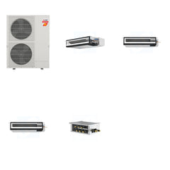 MITSUBISHI ELECTRIC Mitsubishi Multi-Zone 60000 BTU R-454B 16 SEER2 3-Zone Ducted Low-Static Mini Split Heat Pump System - 12K+18K+18K