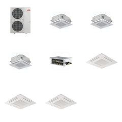 MITSUBISHI ELECTRIC Mitsubishi Multi-Zone 36000 BTU R-454B 20 SEER2 3-Zone 2'x2' Ceiling Cassette Mini Split Heat Pump System - 9K+9K+15K